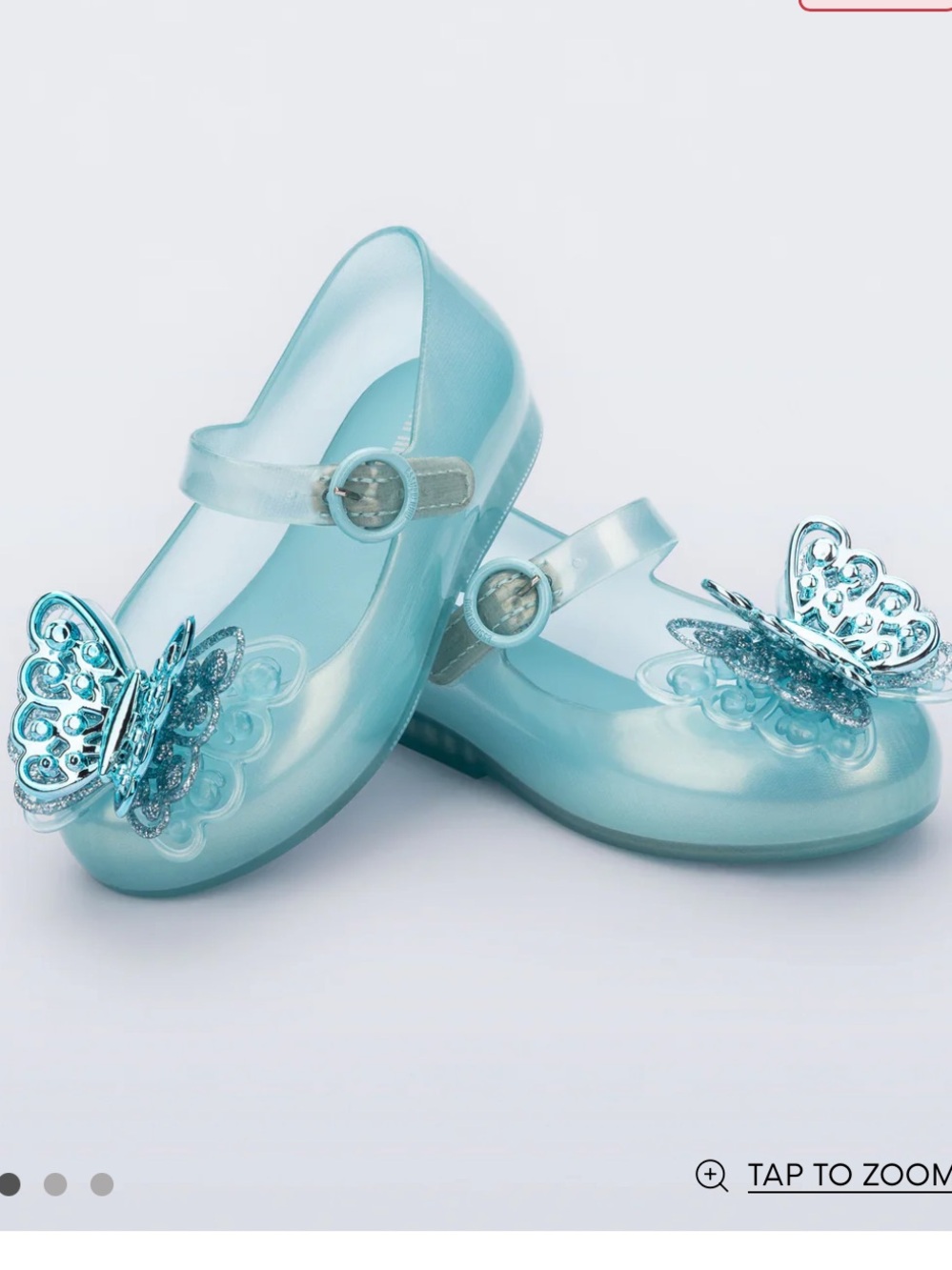 New with box mini Melissa girls pearl Blue mini sweet love Butterfly Mary jane